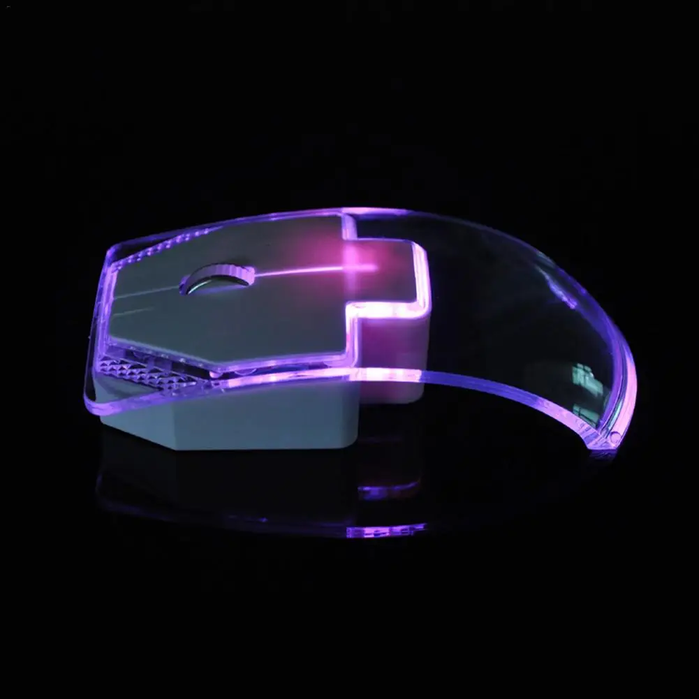 

1.3m Transparent Mouse for Laptop Desktop Silent Gamer Colorful LED Power Saving Glow Gaming Mouse Mice Newest Fashion #BO