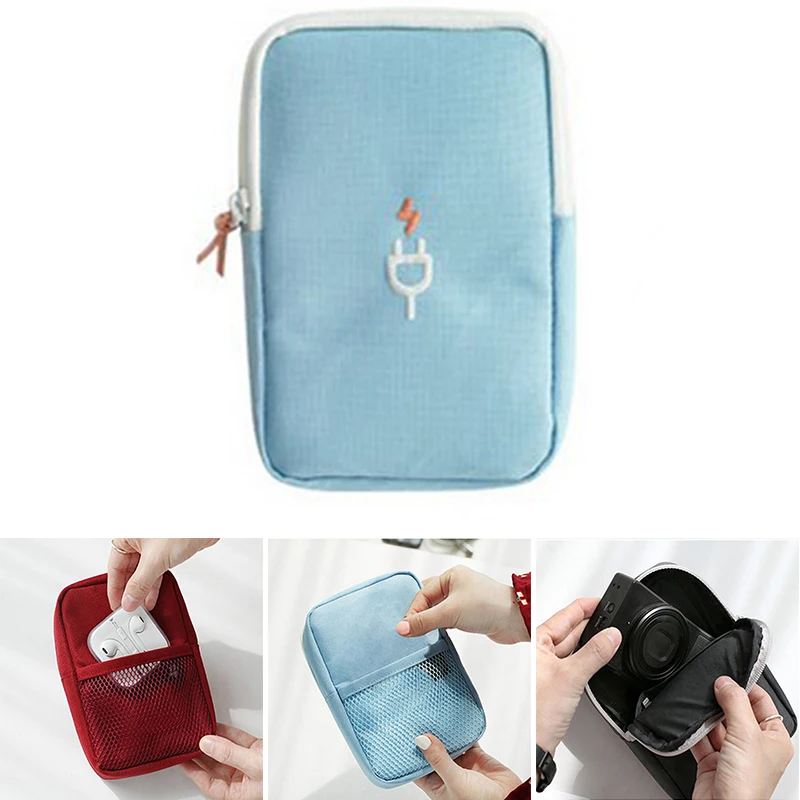 سماعة أذن صغيرة كابل بيانات USB السفر المحمولة حالة المنظم الحقيبة تخزين أكياس