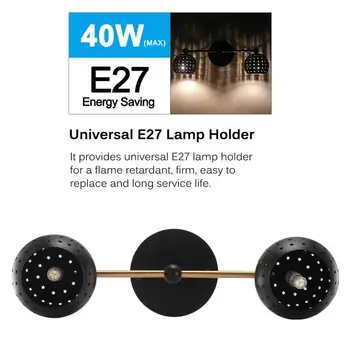 

Retro Wrought Double Head Iron Wall Lamp with Small Holes Lamp Cover Modern Living Room Corridor Aisle Wrought Bar Dining Room