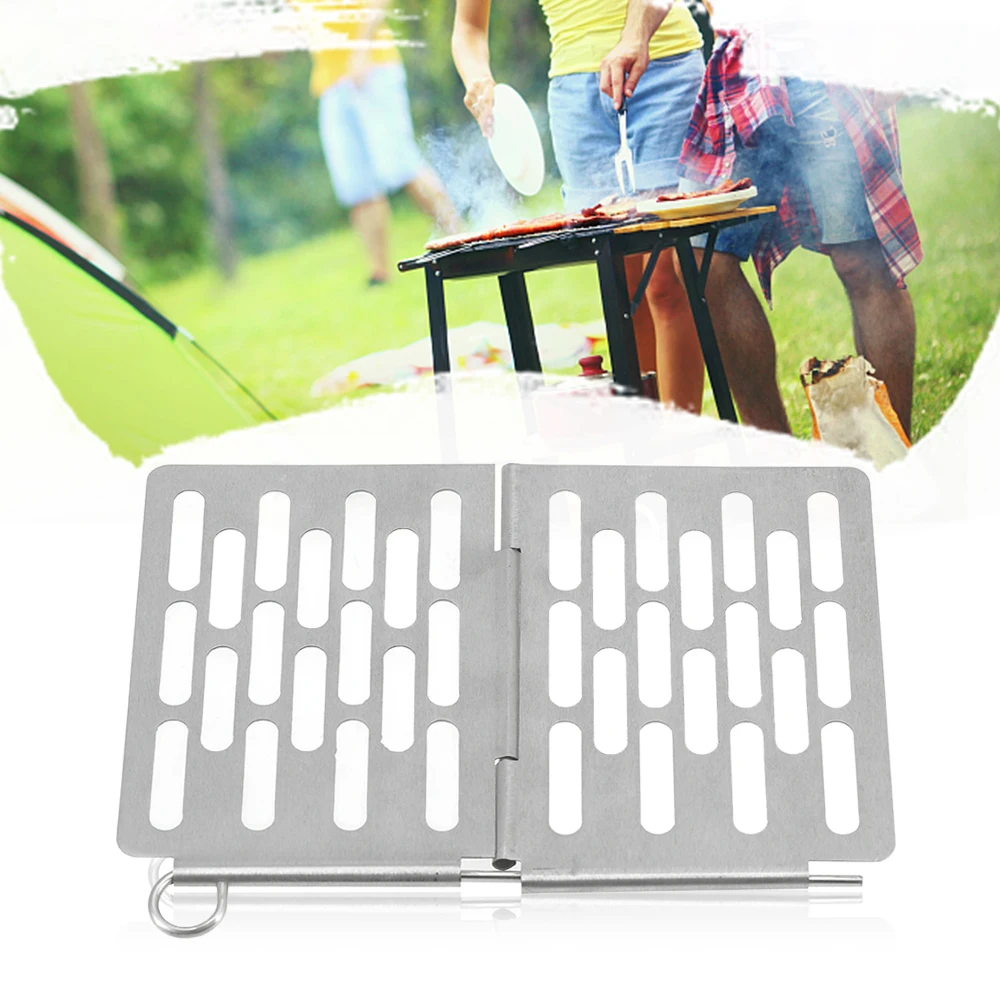 Us 4 59 50 Off Mini Stainless Steel Folding Barbecue Basket Portable Bbq Grill Grate Outdoor Cooking Camping In