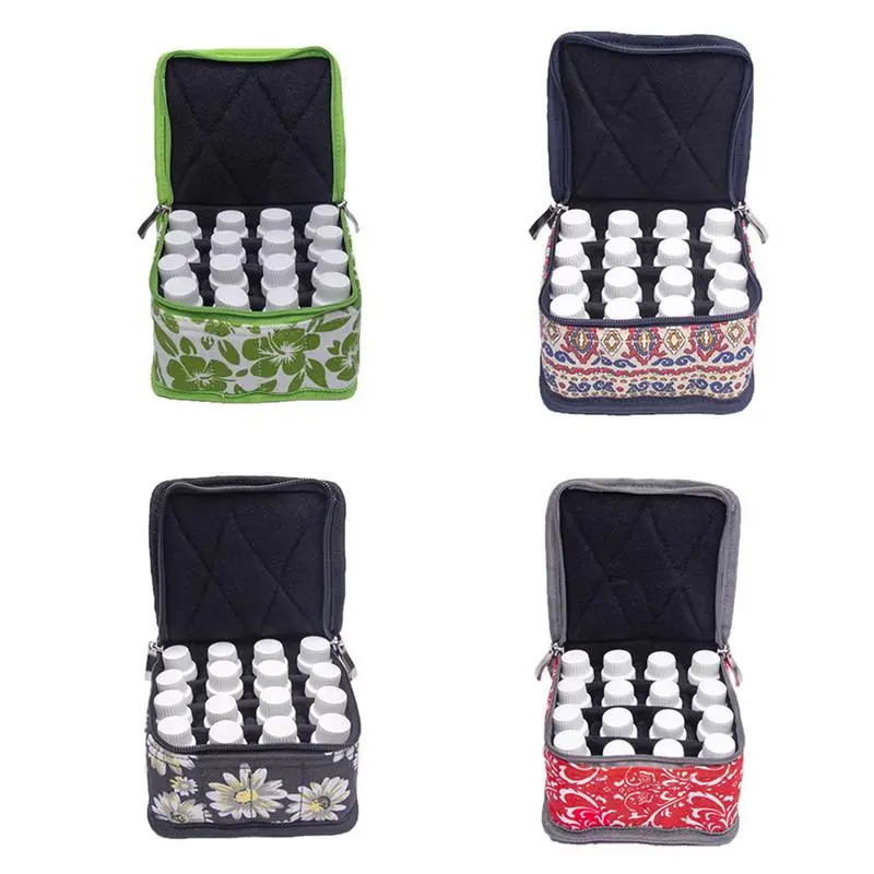 

16 Grids Essential Oil Storage Bag Travel Convenient Essential Oil Case For 10ml/15ml Bottles Home Storage Supplies