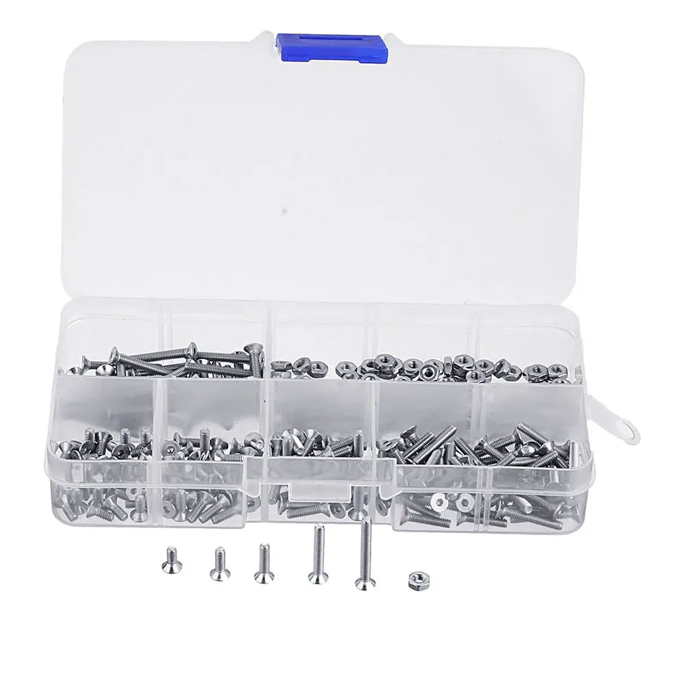 

Suleve M2.5SH2 250Pcs M2.5 Hex Socket Flat Head Screw 304 Stainless Steel Allen Bolt Assortment