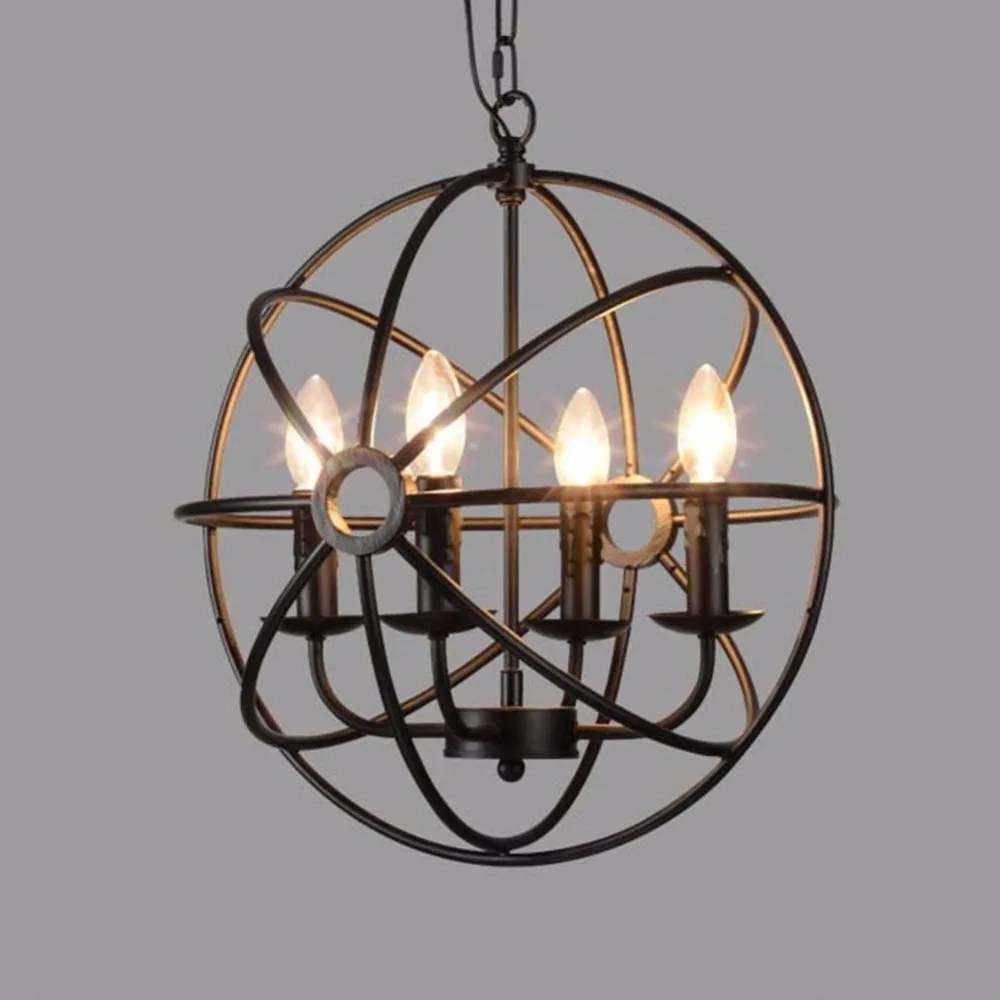 

Vintage Chandelier Lighting Black Candle Chandeliers Industrial Pendant Hanging Light for Home Hotel Living Dining Room