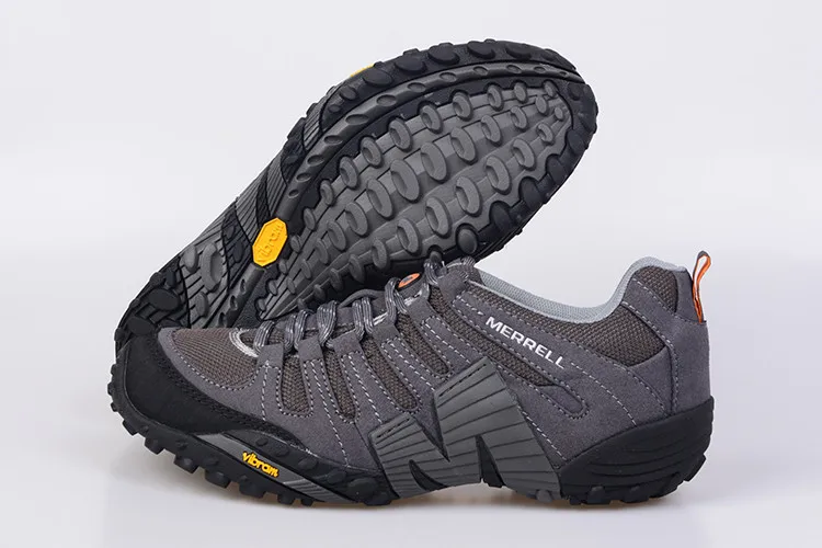 

Merrell Men Gray Mesh With Leather Outdoor Sport Hiking Shoes For Male Durable Mountain Anti-Slip V Bottom Climb Sneakers 39-45