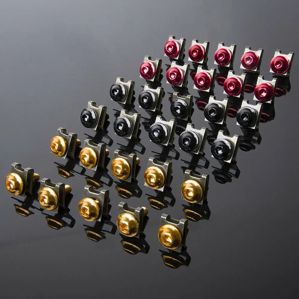 

Motorcycle Parts 10pcs M6 Spire Speed Fairing Bolt Screw Fastener Speed Clip Nut for BMW Ducati Blue Red Black Gold