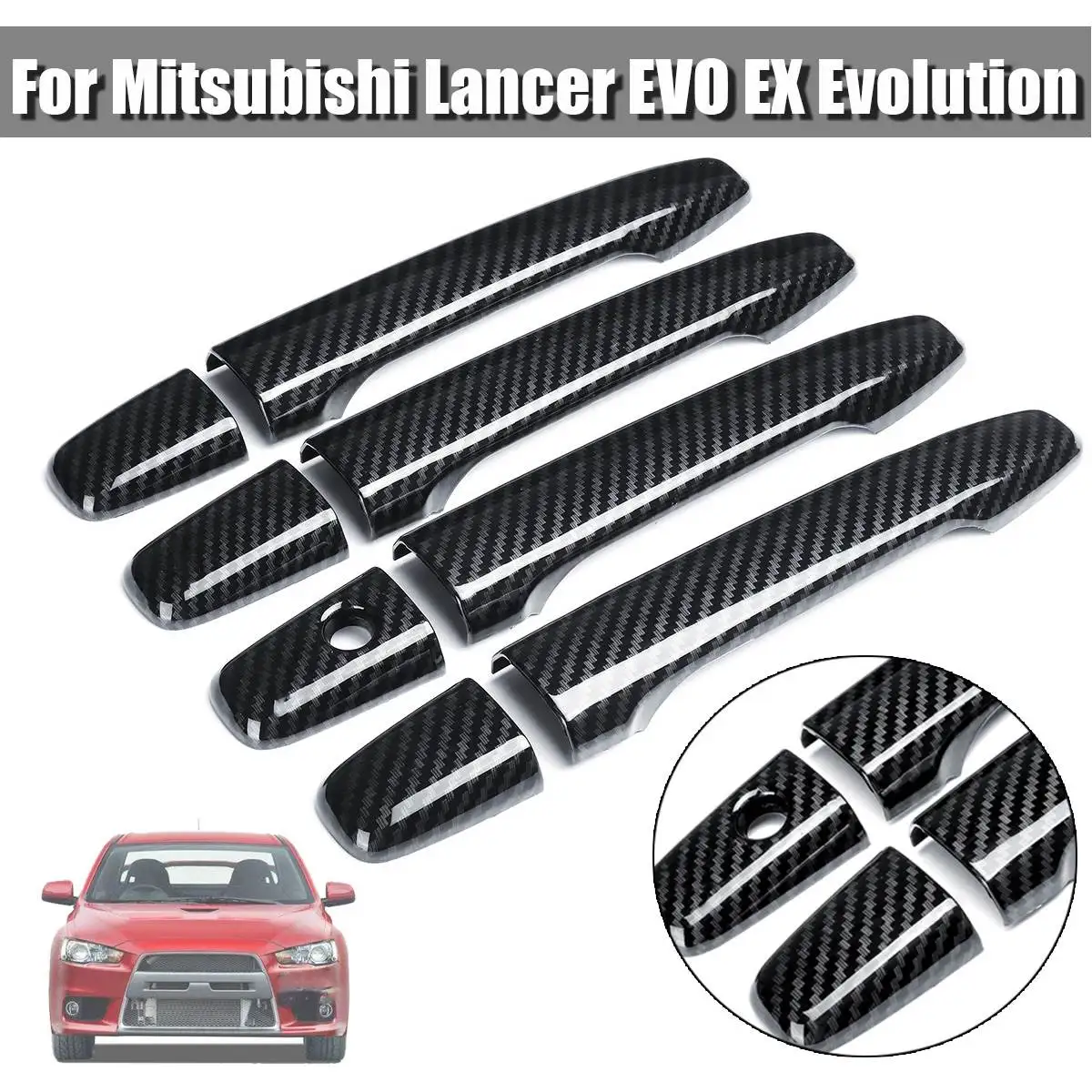 Чехол для дверной ручки из АБС-пластика 8 шт. Mitsubishi Lancer EVO EX Evolution Generation Стайлинг