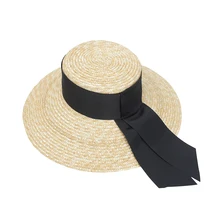 Женская модная бумажная соломка ручной работы шляпа широкополая шляпа плоский верх солнцезащитная Кепка летняя Солнцезащитная шляпа пляжная кепка
