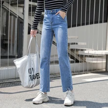 CTRLCITY Boyfriend джинсы для женщин Весенняя мода отбеленные Винтаж Высокая талия Свободные промывают джинсы для прямые