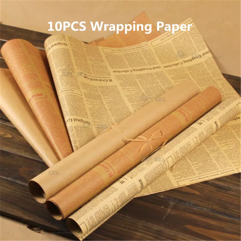 Упаковочная бумага для цветов DIY фестиваль Винтаж новости Многоцелевой