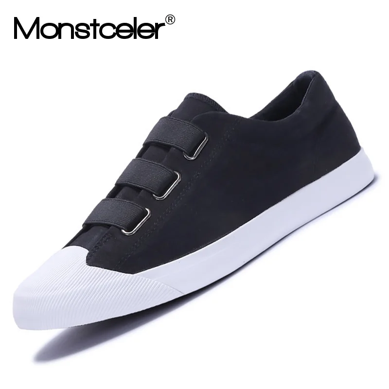 

Brand Men's Canvas Shoes Breathable Spring New Men's Vulcanize Shoes Elastic Band Male Sneaker Tide Flats