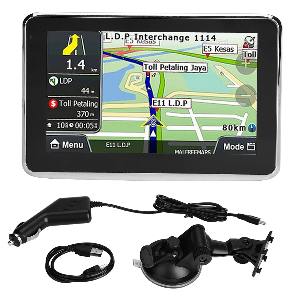 Navegador GPS navegación 256 MB 8 GB MP3 FM Europa mapa coche navegador GPS 5 pulgadas pantalla táctil Universal