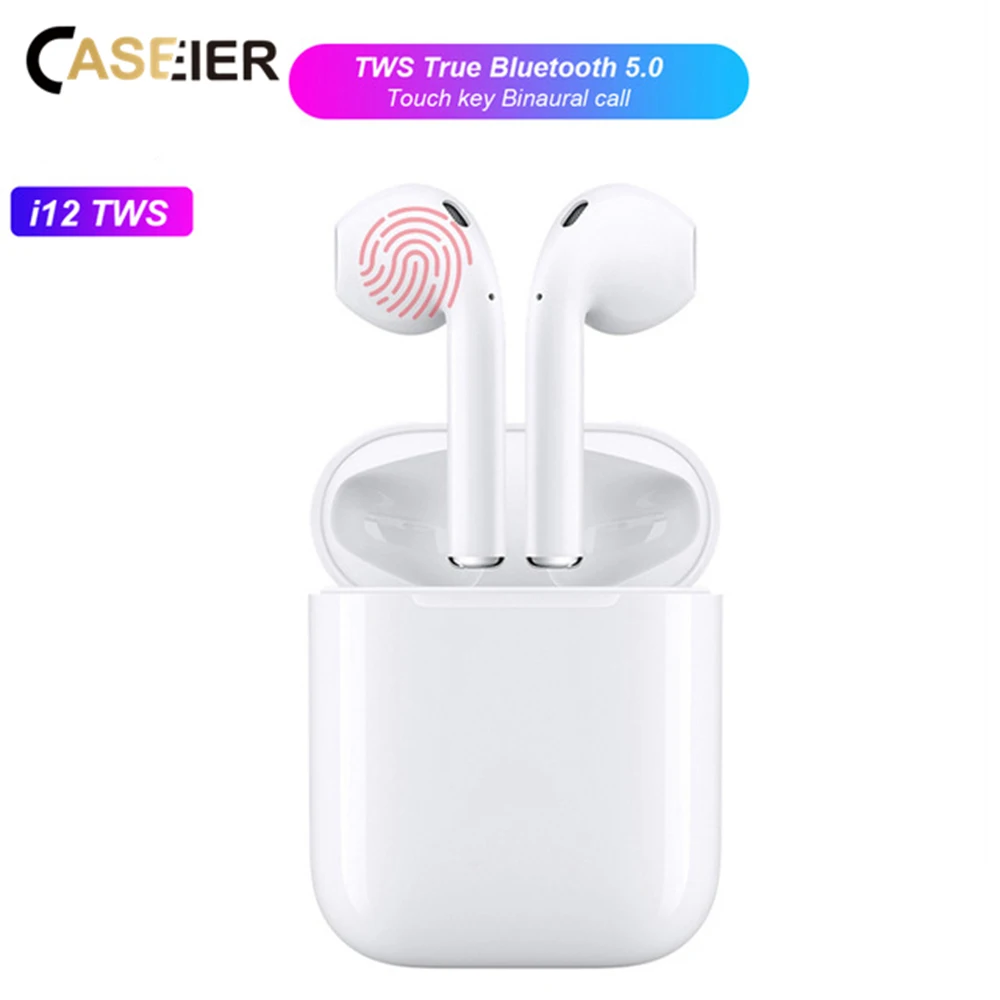 

CASEIER Newest i12 Wireless Bluetooth Earphone HIFI Earphones With Charging Box Auriculares bluetooth inalambrico Headset