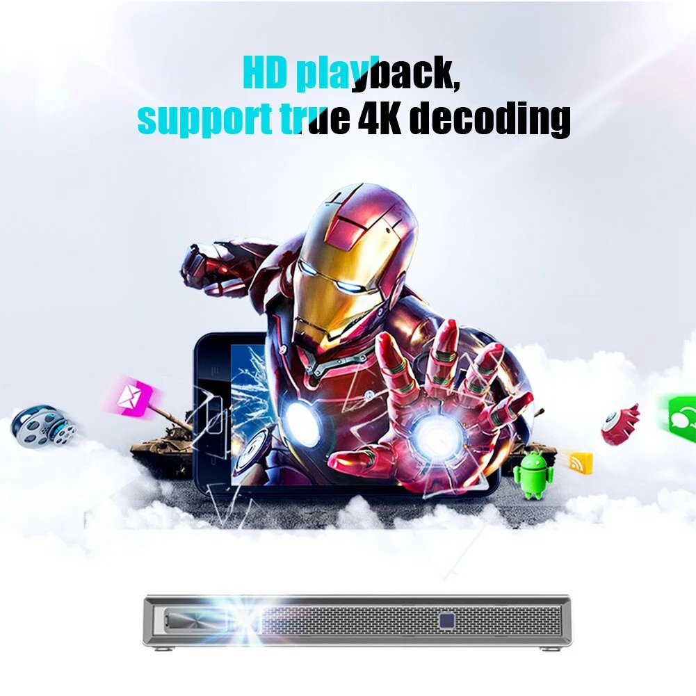 Портативный мини домашний проектор HD 1080P DLP интеллектуальные проекторы HDMI USB