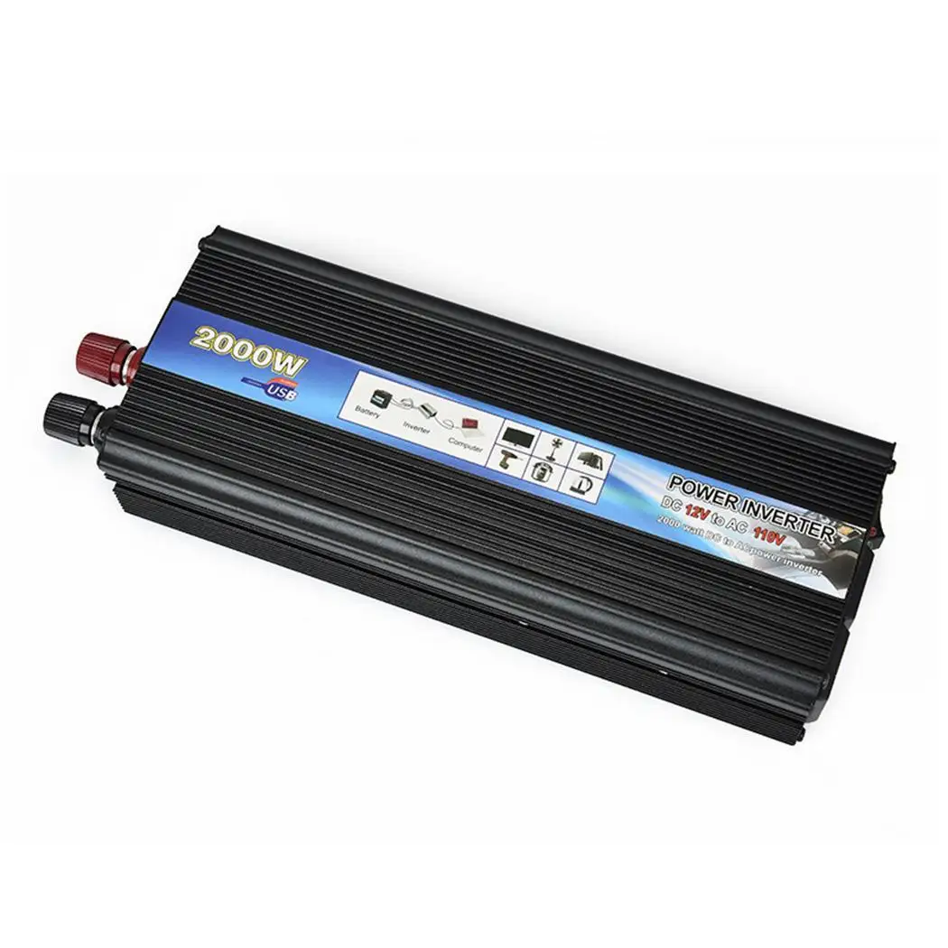 2000 W автомобиль USB DC 12/24 V к AC 110 V Мощность 9,7 V-10,3 V Разъем преобразователя 14,5 V-15,5 V адаптер конвертер 900 W