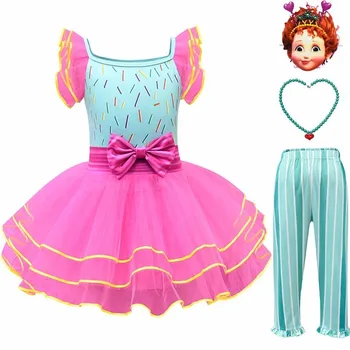 

Girls Halloween Moana Fancy Nancy Cosplay Costume TuTu Tulle Dress Kids Birthday Wedding Party Dress Leggings Necklace Mask Set