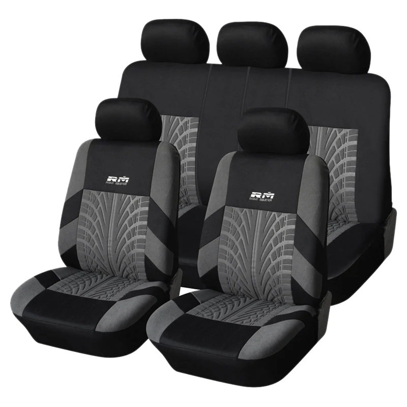 

Car Universal Seat Cover Tire Track Cushion Decorative Protective Cover Seat Cover Gray