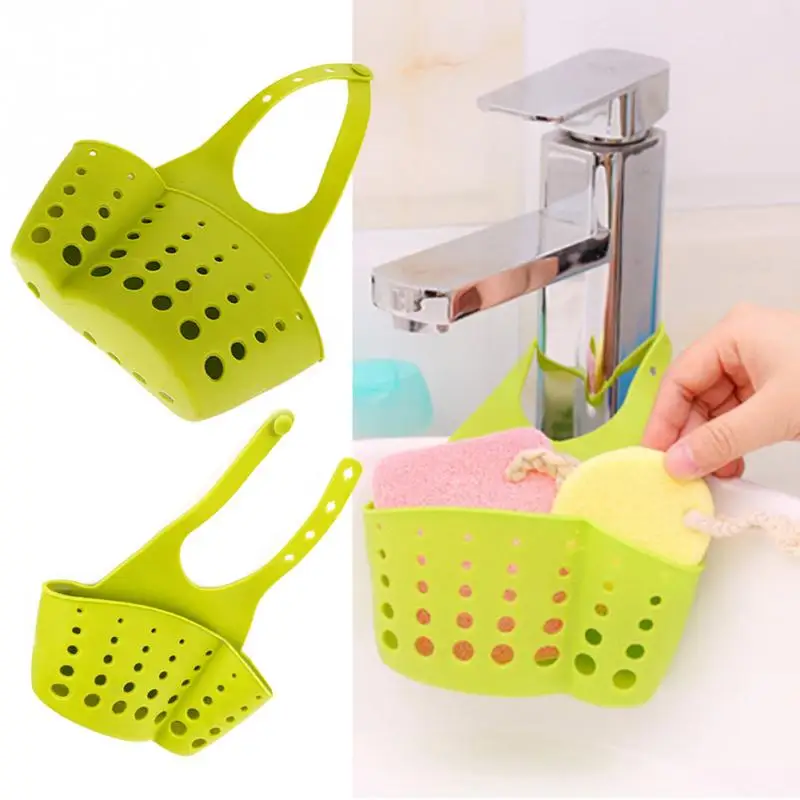 

NEW Kitchen Hanging Basket Bathroom Accessory Kitchen Organizer Adjustable Snap Sink Sponge Storage Rack Hanging Storage Holder
