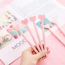 Любовь гелевые ручки 0,5 мм Kawaii розовое сердце ручки милые обычные ручки для девочек подарок письменные принадлежности корейские