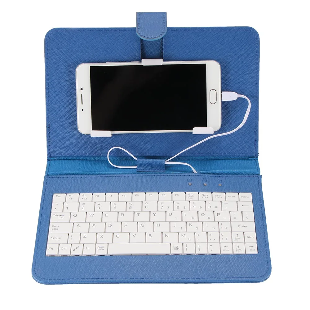 

Portable PU Leather Micro USB Wireless Keyboard Case Protective with Phone Clip Case Holde Phone Cover Holder For Samsung xiaomi