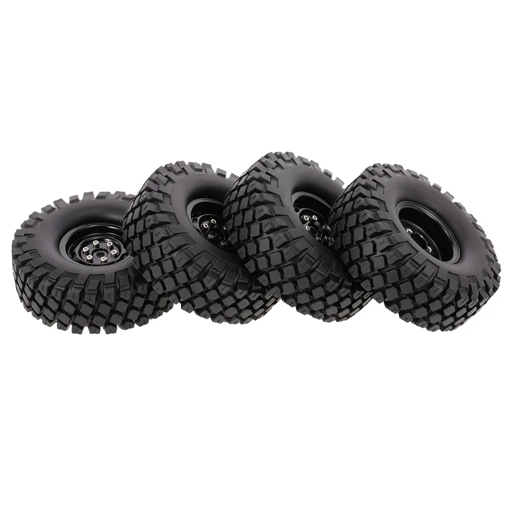 

4pcs RC Car 6020+618BK 115mm Rim Rubber Tyre Tire Wheel Set for Traxxas 1:10 HSP HPI TRX-4 SCX10 RC4 D90 RC Rock Crawlers