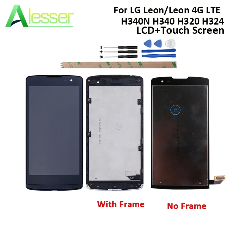 ЖК-дисплей и тачскрин с рамкой Alesser для LG Leon 4G LTE H340N H340 H320 H324 Замена + инструменты |