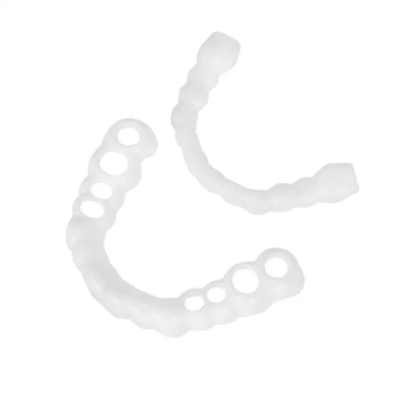

1pair Silicone Fake Teeth False Tooth Cover Whitening Denture Oral Care