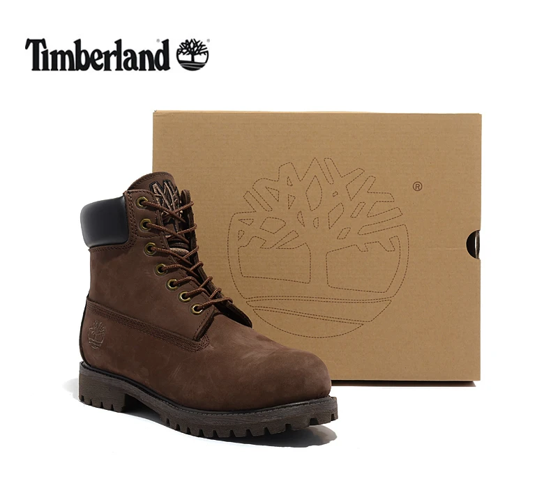 

TIMBERLAND Classic Men Embroidery 1973 Premium High Quality Ankle Boots,Man Genuine Leather Outdoor Dark Brown 10061 Shoes