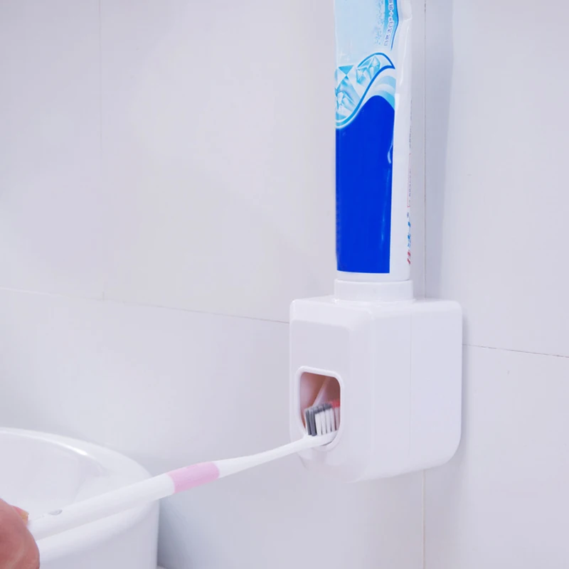 

Creative Automatic Toothpaste Squeezers Bathroom Wall Mounted Toothpaste Dispenser Rack Holder Home Bathing Shelves Accessories