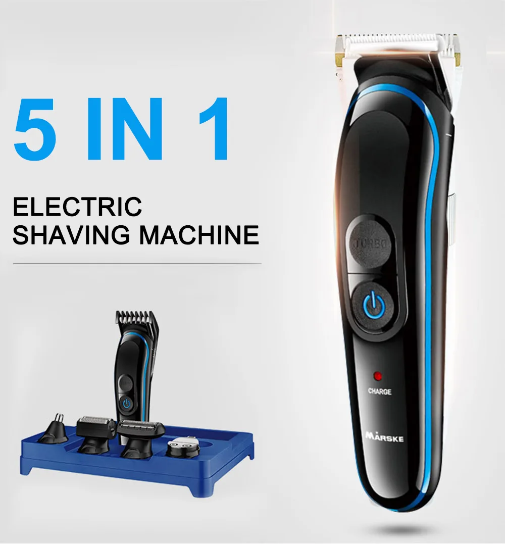 

MARSKE MS-5010 Electric Shaver 5 in 1 Shaving Machine Waterproof Multi-use Trimming Kit for Dry Wet Application Low Noise