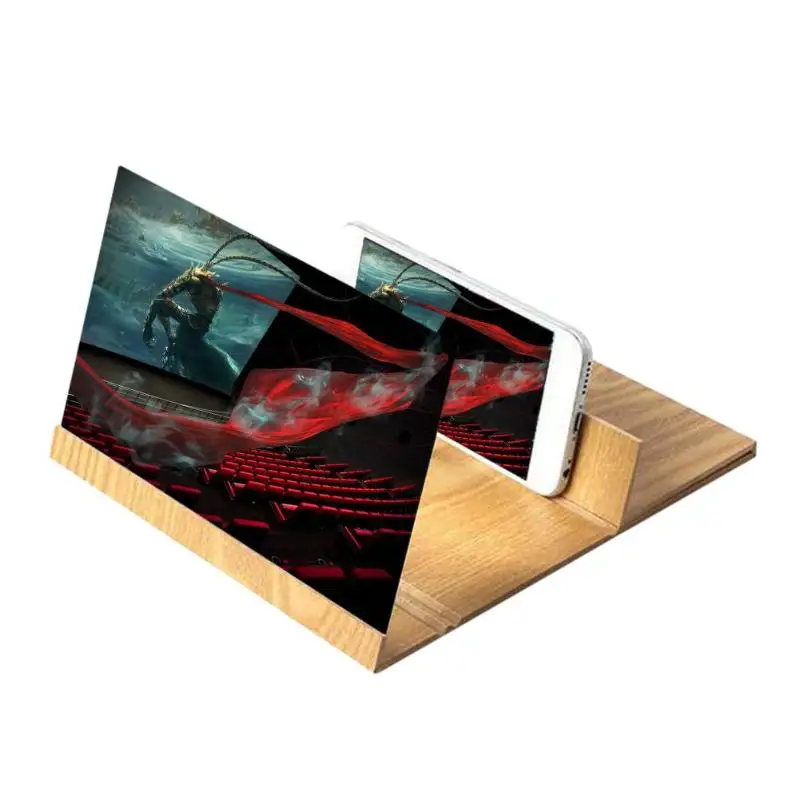 

12 Inch Desktop Mobile Phone Video Screen Stereoscopic Amplifying Wood Bracket Magnifier Amplifier Holder Mount Dropshipping
