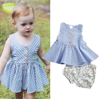 

Toddler Kid Baby Girl Summer Clothes Floral Shirt Shorts Set Summer Baby Girl Clothes Sleeveless Stripe Top Floral Shorts Set