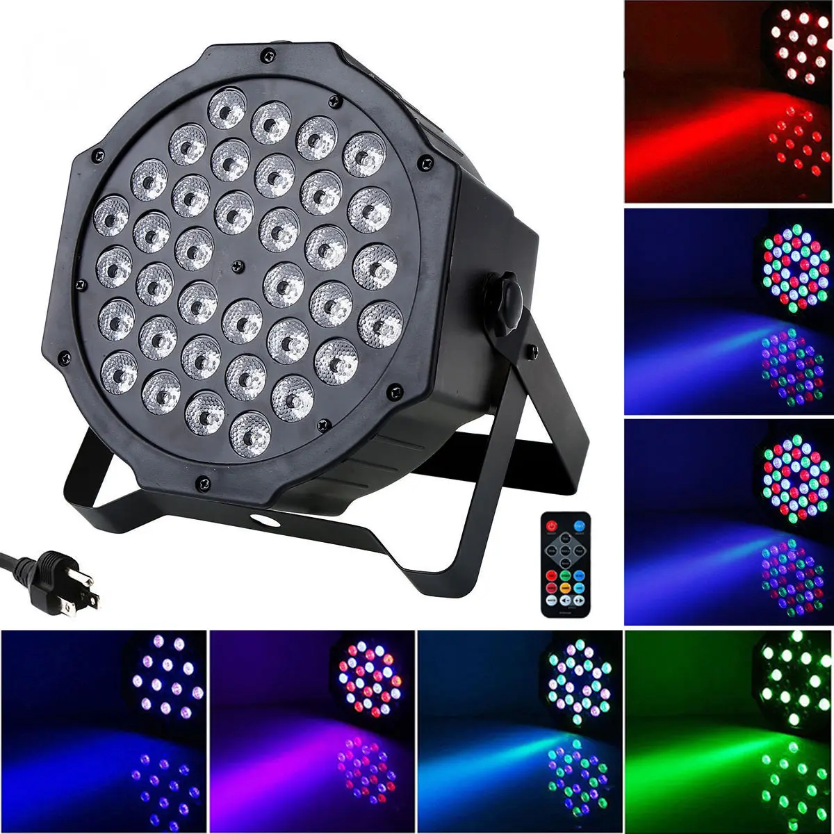 

New 36LED 36W 7Channel Stage Disco Light Sound Activation Remote Control Mini High Bright PAR Light RGB Wash Effect Stage Lamp