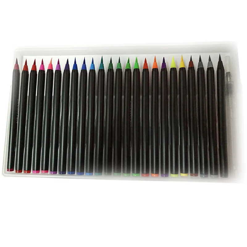 24 цвета набор 0,38 крюк Марка ручка, фломастер Ручка Тонкая линия точки цветные ручки искусство на водной основе разные чернила рисунок