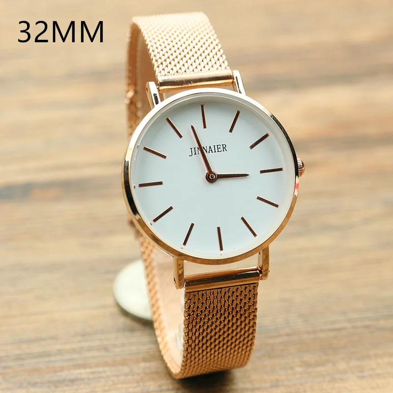 

NAZEYT new fashion ladies watch high qulaity 32mm simple and causal middle stuedent girls women stainless steel strap wristwatch