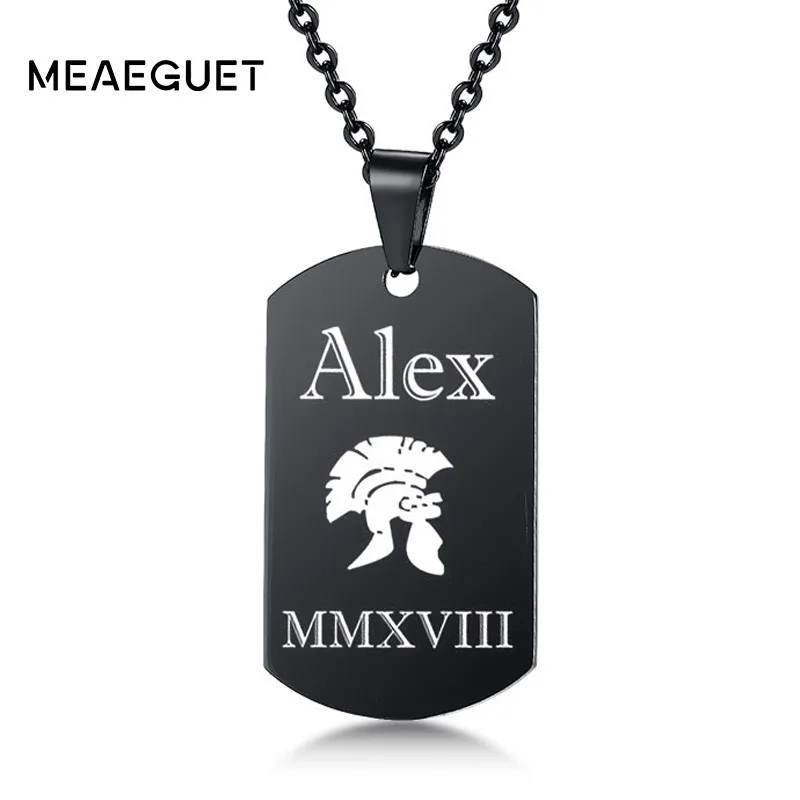 

Men's Custom Necklace Dog Tags Customized Pendant Stainless Steel Army Tag Personalized Chain Military Accessories