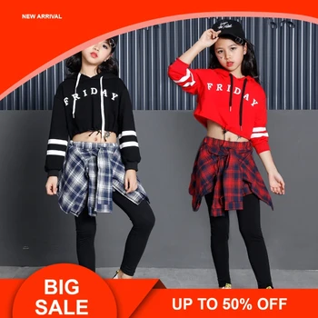 

2019 New Hip Hop Girls Clothing 2pcs Teenage Girls Crop Hoodies Sweatshirt Skirt-pant Leggings Sets Korean Kids Streetwear