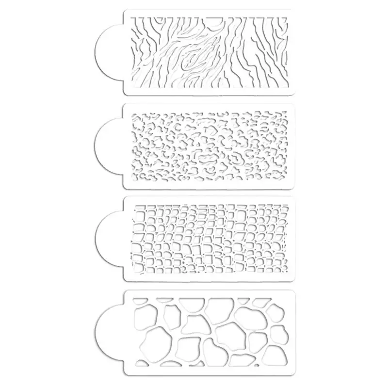 4 шт пластиковый коврик для торта трафарет Леопард трафарет Зебра Животные форма кожи торт украшения границы инструменты форма для торта выпечки Декор