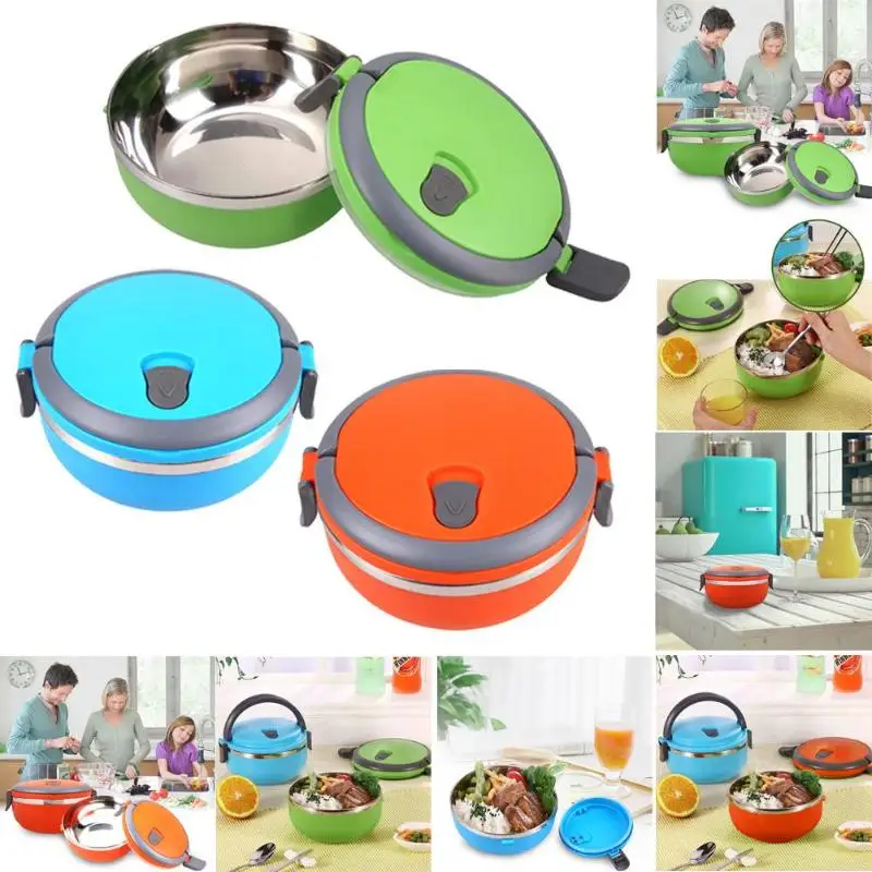 

Stainless Steel Thermal Insulated Lunchbox with Handle Bento Food Picnic Container Kids Container Tableware Kitchen Accessories