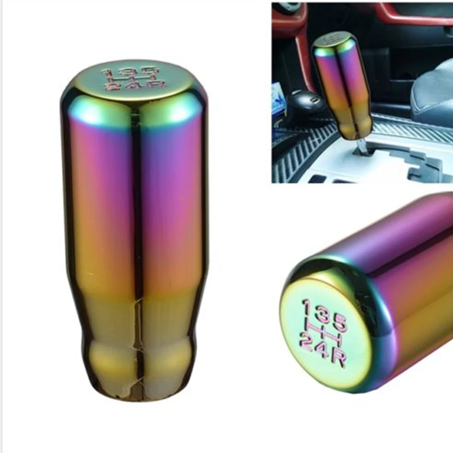 

5 speed Car Aluminum Colorful Gear Knob for Manual Neo Chrome Universal High Resistance High Temperature Tolerance Shift Knob