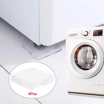

4PCS/Set Transparent Washing Machine Silicone Pad Portable Anti Vibration Non-Slip Mat Shock Absorbing Pad Furniture Mat