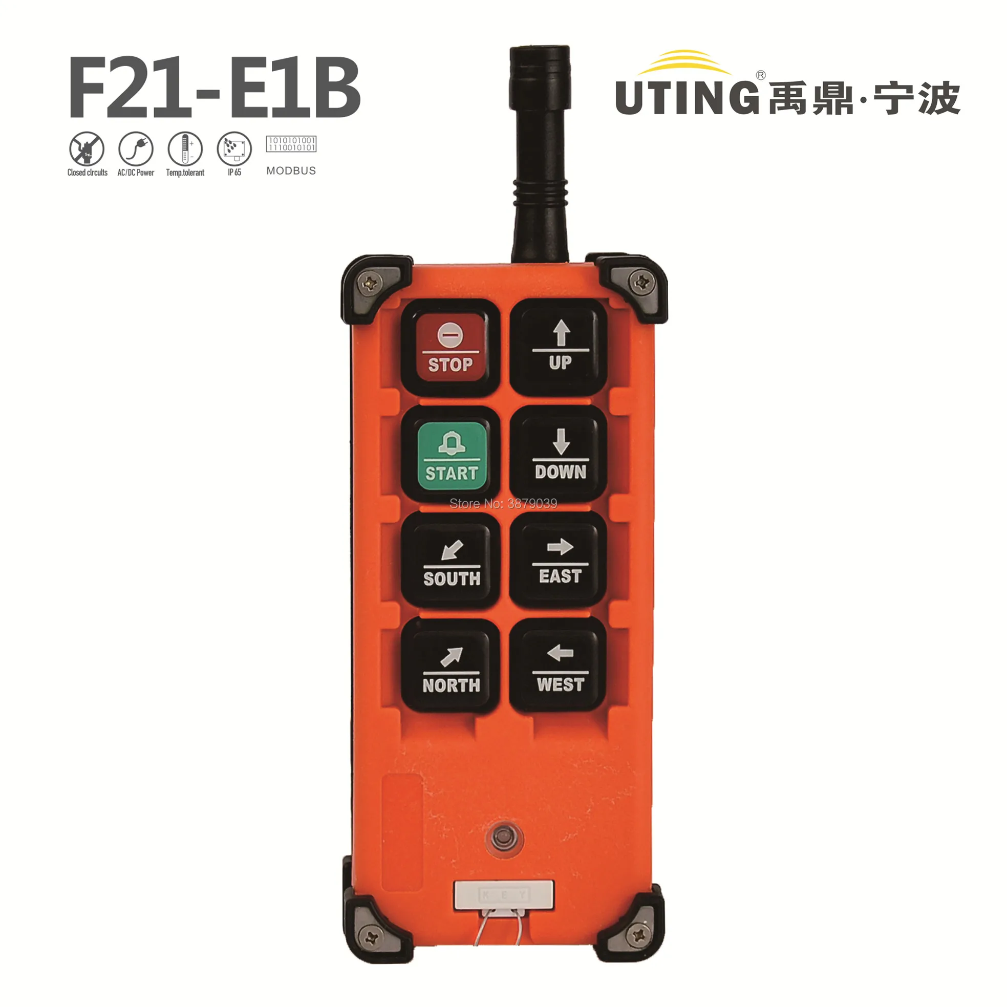 

Crane remote control TRANSMITER F21-E1B Industrial Wireless Radio 8 Single Speed Buttons Transmitter