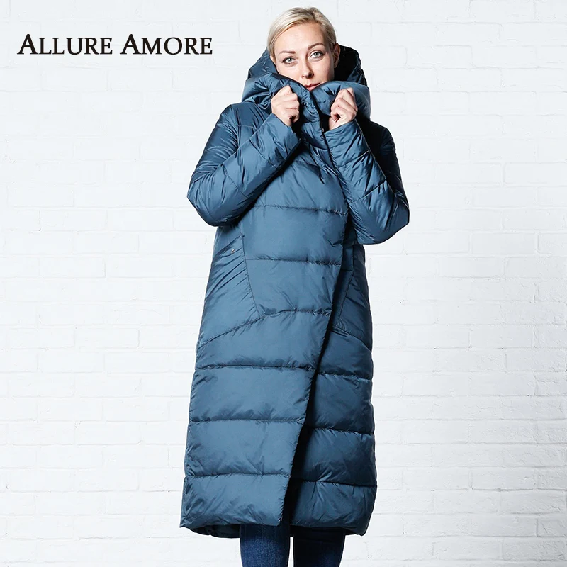 Winter Jackets Women Coats Windproof High Collar Women's Parka Female Long Jacket Removable Hooded Woman Coat Puffer AllureAmore