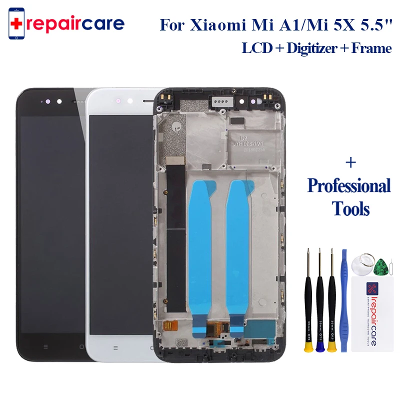 

For Xiaomi Mi A1 LCD Display Touch Screen Digitizer For MI A1 / 5X Assembly with Frame LCD Replacement 100% Tested