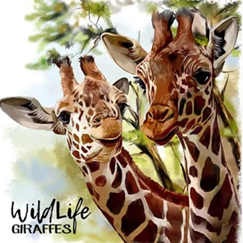 

Diy 5D Diamond Painting Embroidered Floral Animal Cross Crafts Stitching Kit Decorating A Pair Of Giraffes