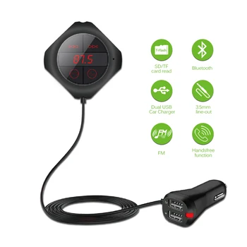 

6-in-1 Hands Free Wireless Bluetooth FM Transmitter Modulator Car MP3 Player TF/SD Memory Card USB LCD Car Accessories
