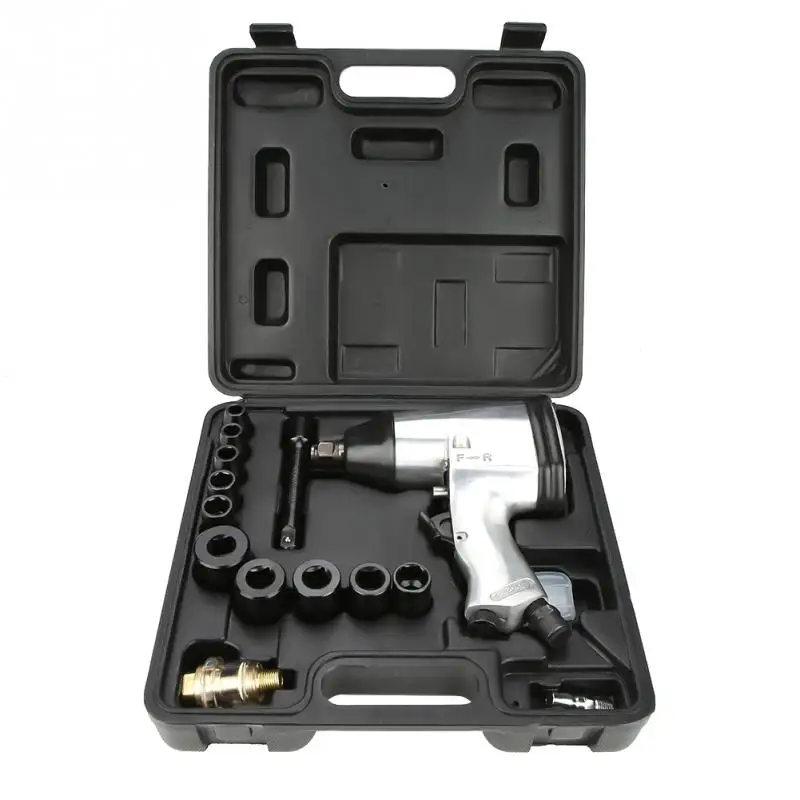 7500RPM Pneumatic Socket Wrench Kit High Torsion Air Wrench Set Power Tools with 10 Socketsin