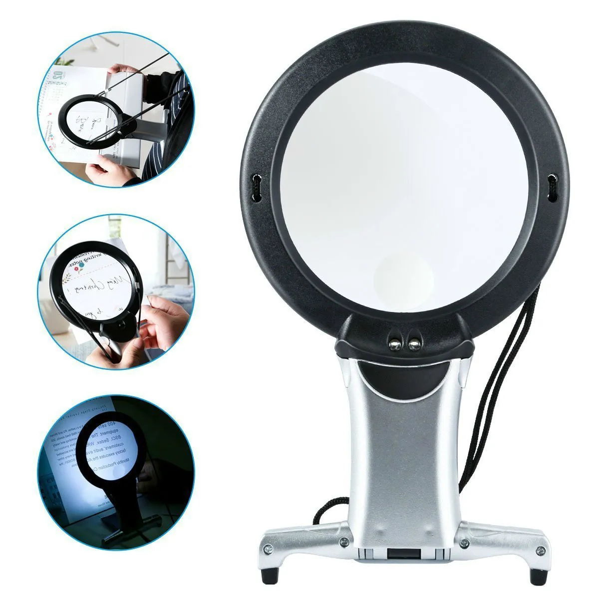 

Hands Free Led Loupe Lighted Reading Neck Wear Magnifier Quality Magnifying Glass For Seniors Sewing Cross Stitch Embroidery