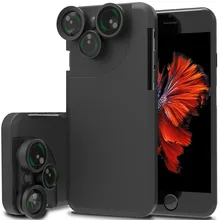 

For iPhone 6 6S 6P 6SP 7P 8 8P X 4 In 1 Wide Angle Fish Eye Macro Telephoto 360 Degree Rotation Phone Camera Lens Kit Cover