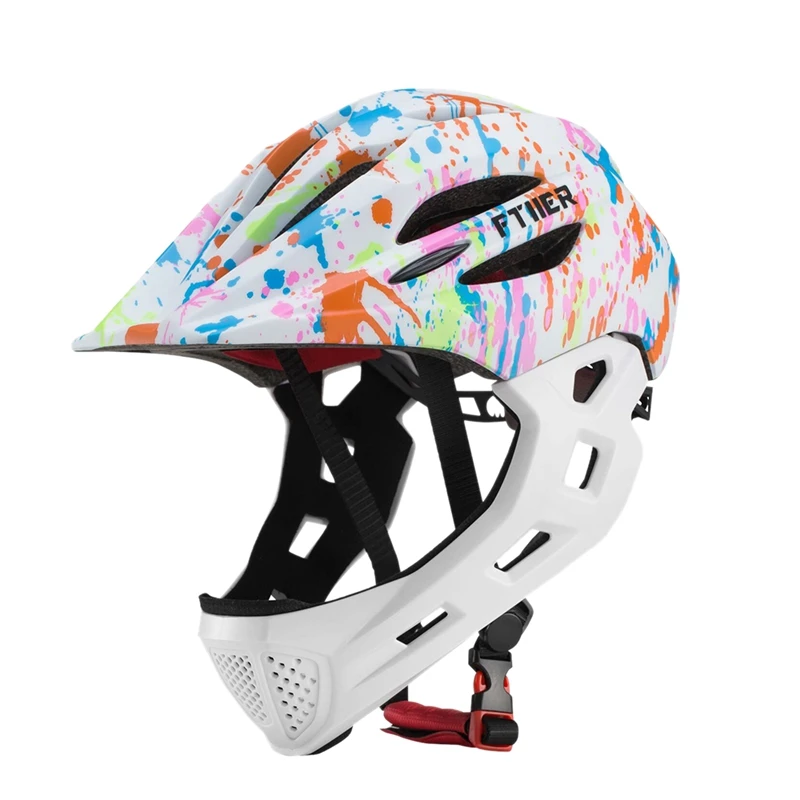 Ftiier Детский велосипедный шлем Съемный Детский полный шлем для велосипеда велосипед Горный Дорожный велосипед со светодиодным задним