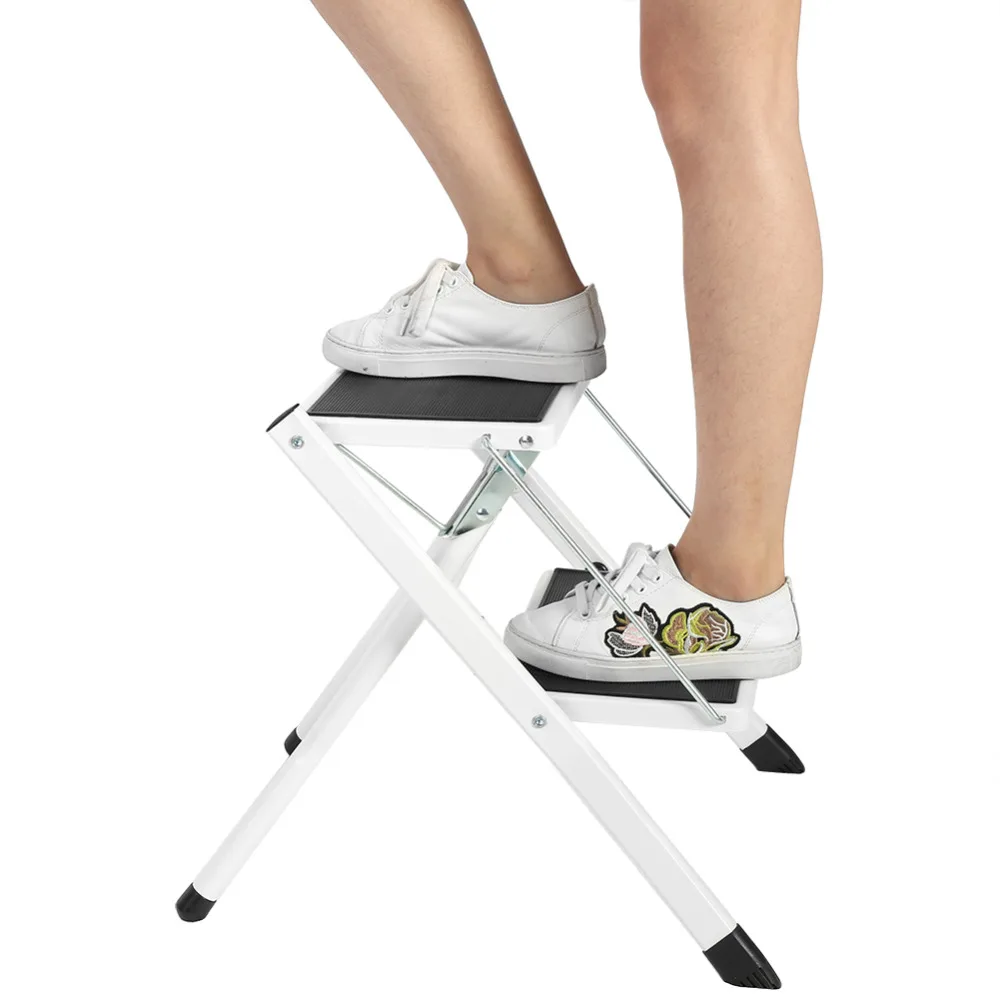 

Anti- Slip Little Giant 2 Tread Safety Step Ladder Folding Step Stools With Tool Tray For Basement Attic Office Tools